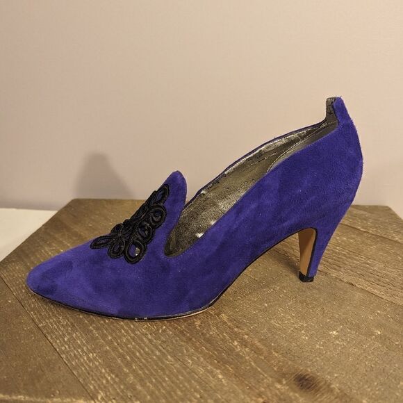 Vintage Purple Suede pointed toe heels size 7 - Picture 3 of 10